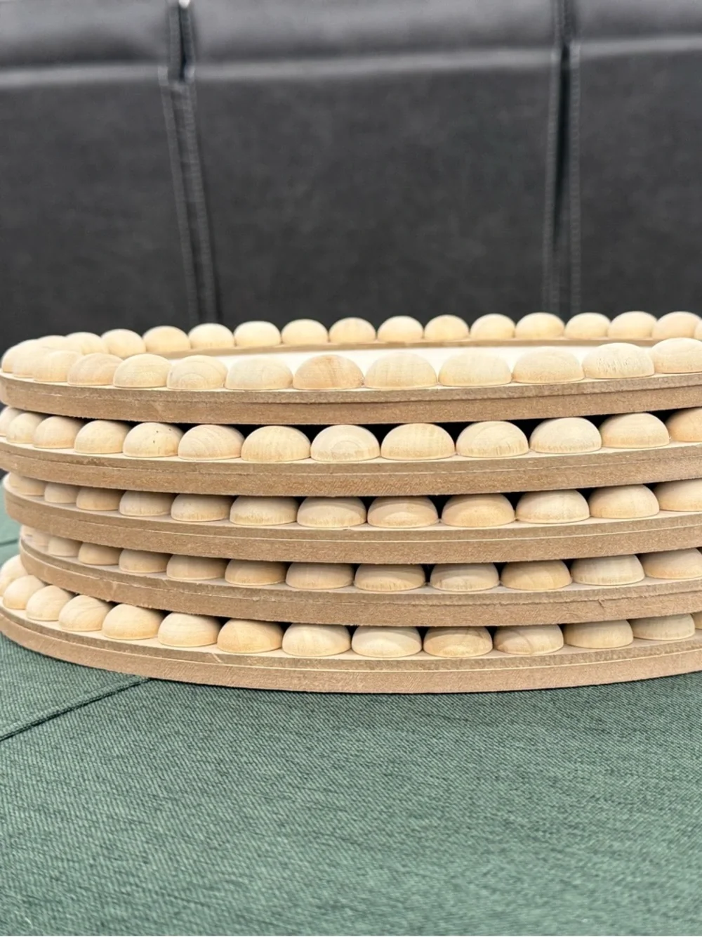 Set of 5 Unfinished Wood Surfaces - Plaques - Oval with Beaded Edge, 8
